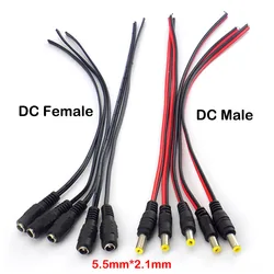 DC Extension Connectors 12V Male Female Jack Cable Wire Line Adapter Plug Power Supply 5.5x2.1mm For LED Strip Light CCTV Camera