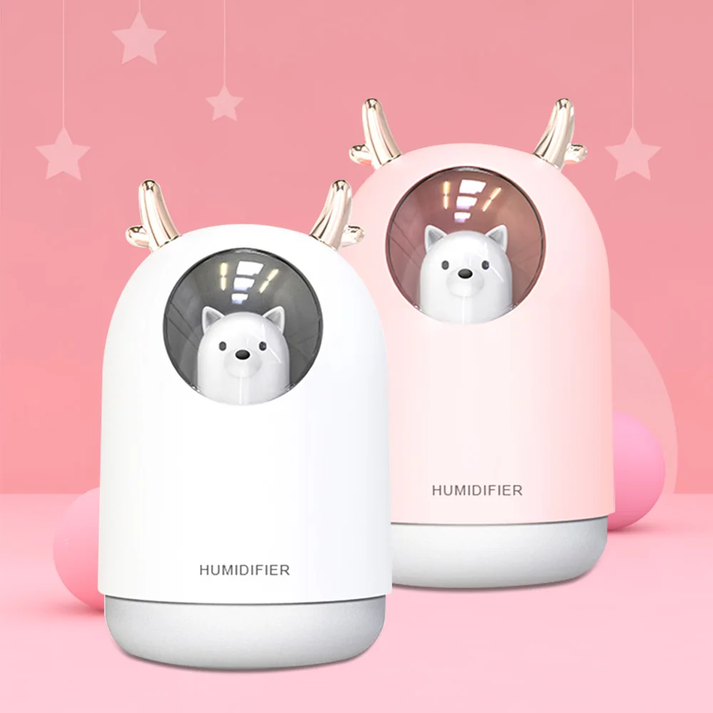 

Ultrasonic Electric USB Deer Air Humidifier 300ML Pet Timing Aroma Essential Oil Diffuser Cool Mist Maker Fogger With Light