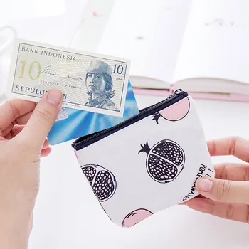 

VOGVIGO Cute Canvas Pencil Coin Purses Case for Girls School Bag Fruit Printed Pencil Box Kawaii School Stationery Pouch Bags