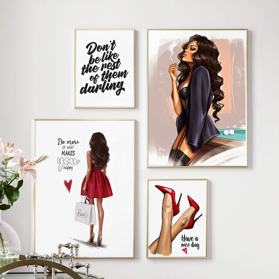 Red-High-Heels-Girl-Wall-Art-Print-Canvas-Painting-Nordic-Canvas-Posters-And-Prints-Wall-Pictures