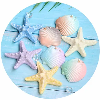 

5Pcs Starfish Shell Flatback Resin Shell Resin Cabochon For Crafts Making Scrapbooking Hairpin Accessories