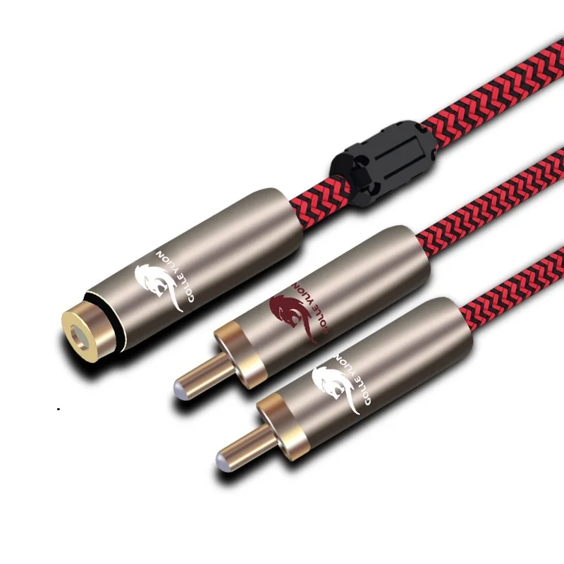 Аудиокабель 1/8 дюйма 3 5 мм Мама папа папа|2 rca male|3.5mm to 2 rcaav cable |
