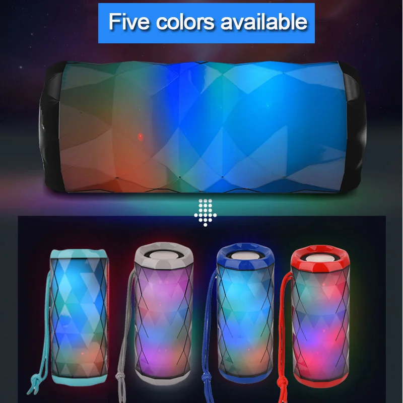 TG167 Portable Speakers, LED Sounbar Button Control Bluetooth Bass Cool Color Polygonal Design Waterproof Wireless Loudspeaker TG167 Portable Speakers, LED Sounbar Button Control Bluetooth Bass Cool Color Polygonal Design Waterproof Wireless Loudspeaker