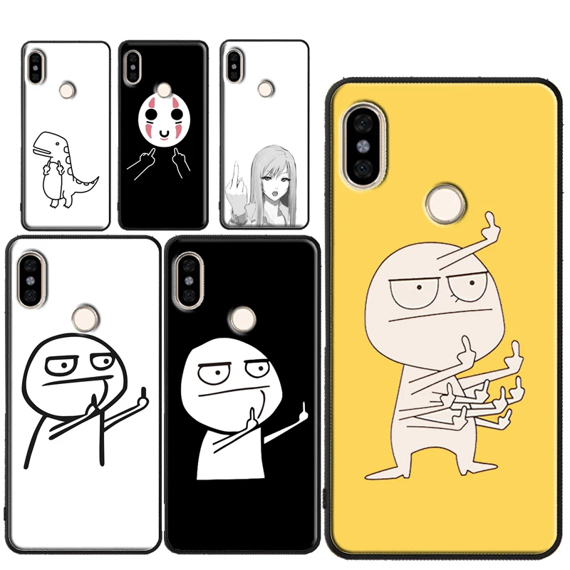 Funny Middle Finger Memes Case For Xiaomi Redmi Note 10 Pro Cover 9 8 8T 9S 9A 9C 9T Bumper Coque | Мобильные телефоны и