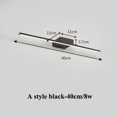 A style black 40 Современный минимализм металлический светодиодный настенный светильник белый/черный светодиодный настенный светильник для ванной комнаты светодиодный зеркальный светильник для спальни светодиодный бра - Цвет абажура: A style black 40