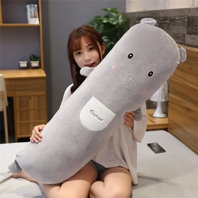 

Meet Lefutur Removable and washable plush animal flat pillow doll cartoon elephant dinosaur long bed sleeping to give girls gift