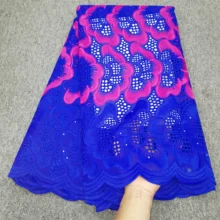 Горячая ткань из Дубая высокое качество швейцарская вуаль кружево в швейцарском нигерийском стиле кружевная ткань dentelle Африканский хлопок кружево 5Y