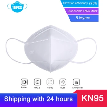 

10PCS Face Mask 5 Layer Disposable Anti PM2.5 Anti Particle Respirator Mask Breathable Dustproof Mouth Mask