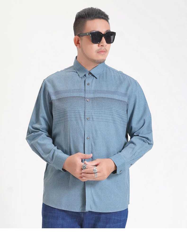 8XL 7XL 6XL мужские 2019 новые мужские рубашки с длинными рукавами полосатые мужские повседневные тонкие лацкан мужские Качественные большие
