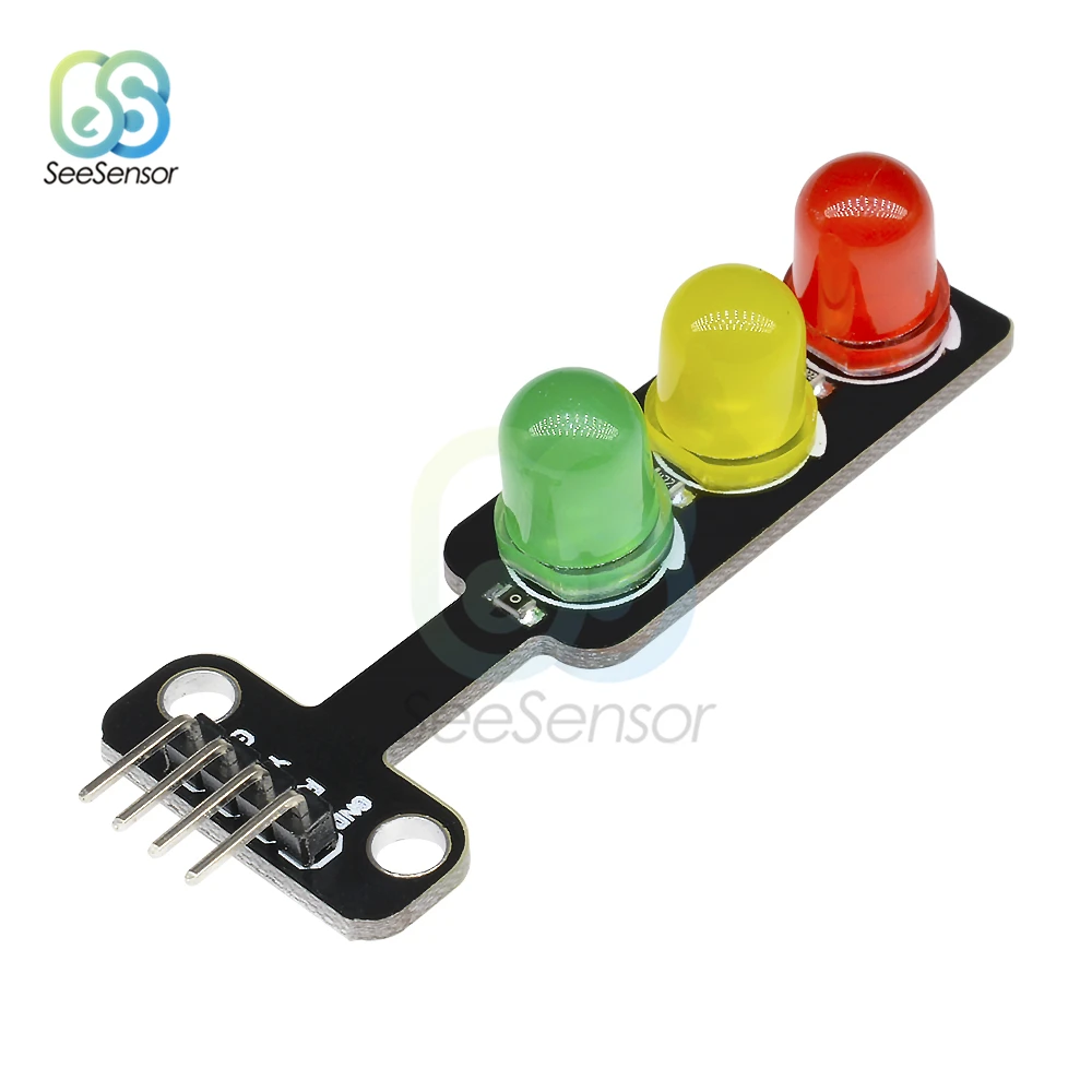 

Mini 5V Traffic Light LED Display Module for Arduino Red Yellow Green 5mm LED RGB Traffic Light