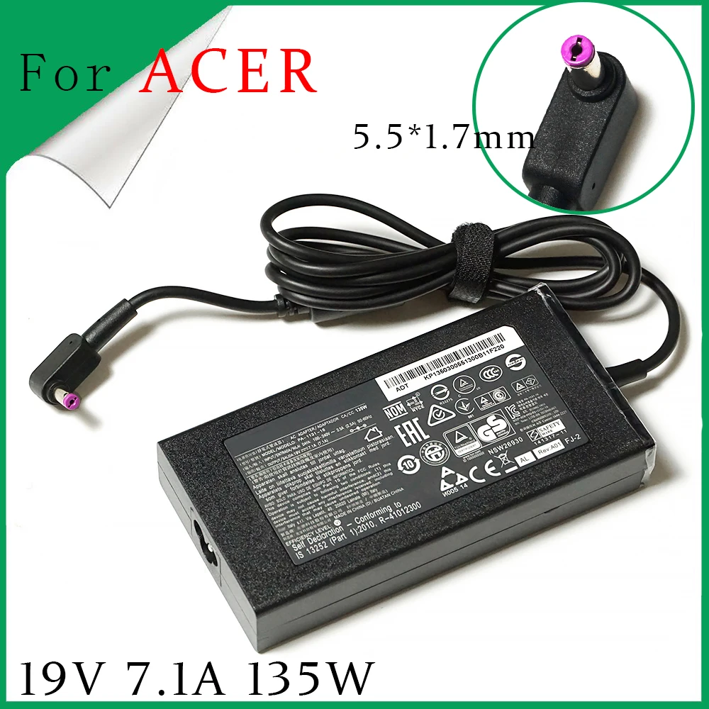 Original 19V 7.1A 135W laptop AC adapter charger For ACER Aspire V17 Nitro5 np515-52 pa-1131-16 ADP-135KB VX5 VN7-792G-59CL | Компьютеры и