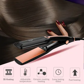 

2 In 1 Professional Ceramic Straightening Iron Curling Electric Hair Straightener Flat Iron Wide Plate Hair Iron Styling Tool