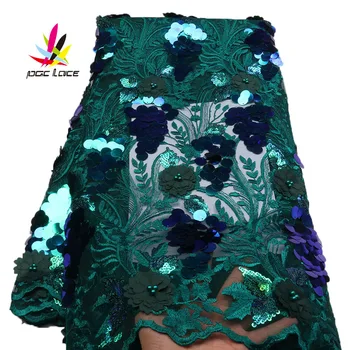 

Wholesale Fashion Heavy turkey African Ankara French Eco Friendly Glitter 3D Embrodiered Large Polyester Types of Sequin Fabric
