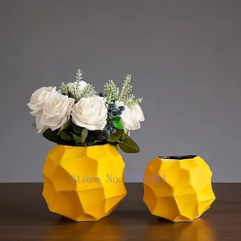 

Creativity Ceramics Vase Geometric Abstraction Small Flower Vase Porcelain Modern Home Living Room Decoration Desktop Furnishing