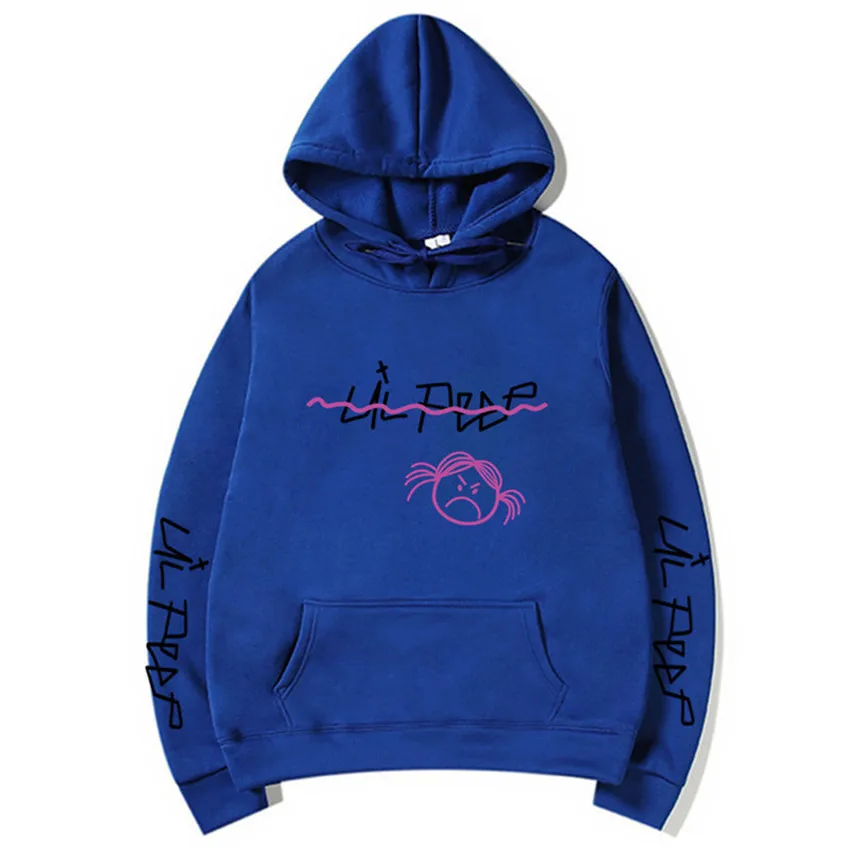 Blue h Lil Peep Hoodies Love lil.peep men Sweatshirts Hooded Pullover sweatershirts male/Women sudaderas cry baby Men Hoodie Streetwear - Цвет: Blue h