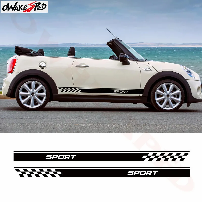 Автомобильная наклейка спортивный Стайлинг дверь боковые полосы s для MINI Cooper One S