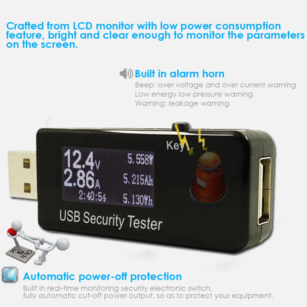 USB тестер безопасности Мини цифровой источник питания монитор счетчик энергии детектор тока точный домашний напряжение Емкость электрический