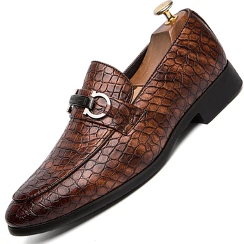 

Formal Shoes Men Italian Designer Men's Social Shoes Snake Pattern Dress Shoes Evening Wedding Oxford Shoes Men Brown Red Black