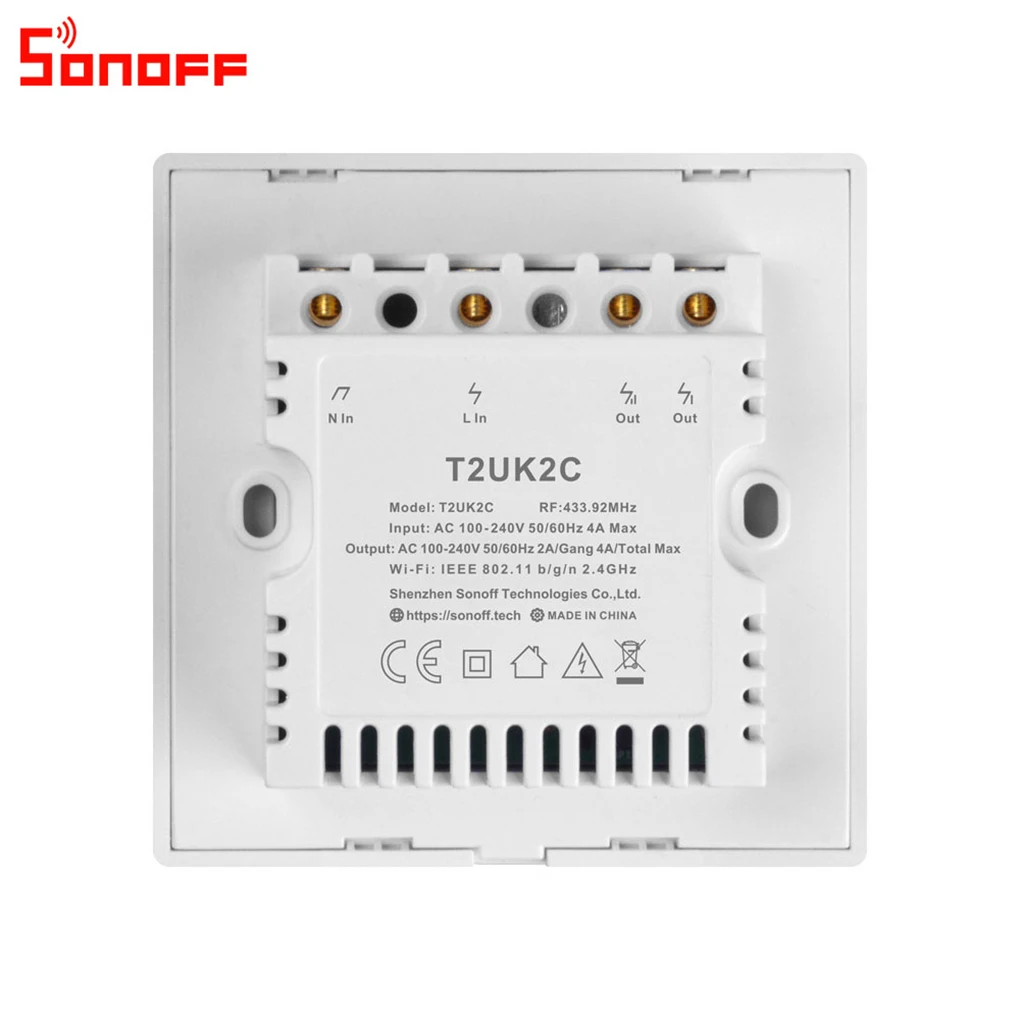 Интеллектуальный выключатель света SONOFF T2 1/2/3 серии TX 433 МГц RF управления Wifi светильник переключатель умный дом пульт дистанционного управления поставок UK Стандартный
