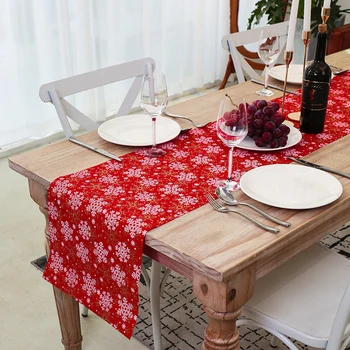 

Snowflake Table Runner European Christmas Decorations Cloth Creative Festival Mood Christmas Desktop Decoration Home Restaurant