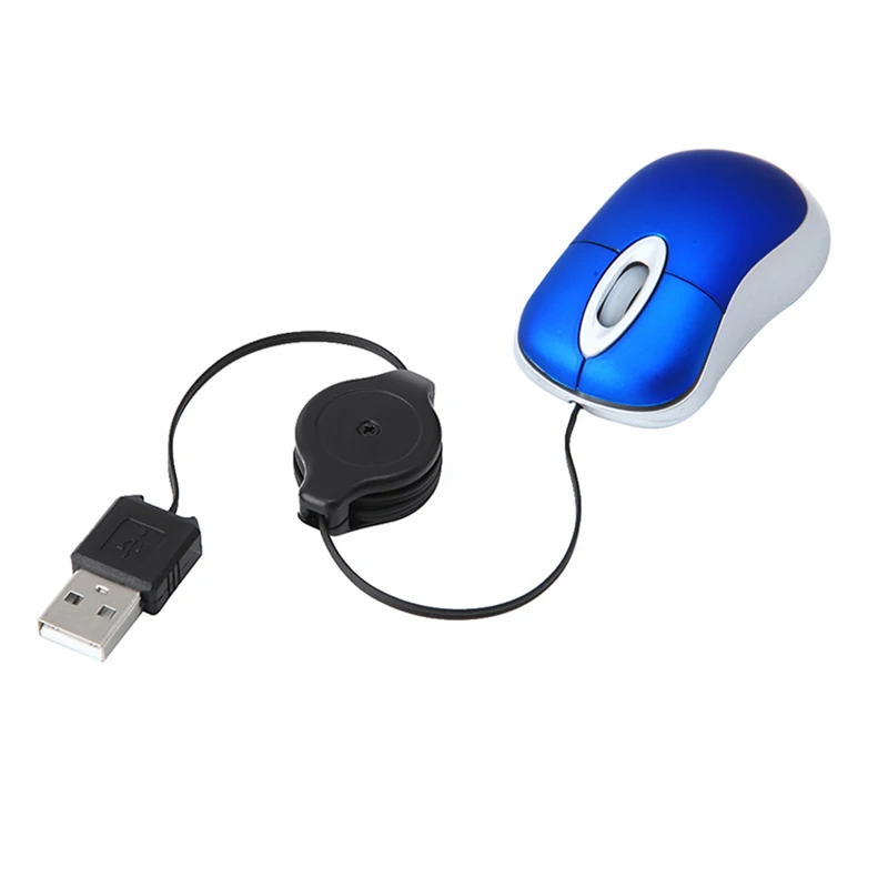 Мини USB Проводная мышь, выдвижной кабель, крошечная маленькая мышь, 1600 dpi, оптическая компактная мышь для путешествий, для Windows 98 2000 XP Vista Ve