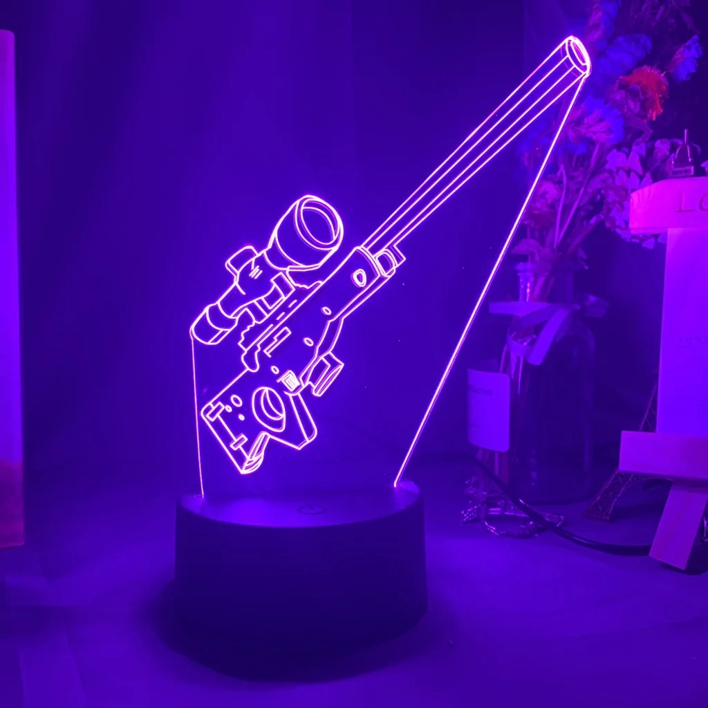 Игровое оружие снайперская винтовка AWP 3D оптический светодиодный ночсветильник для офиса украшение комнаты