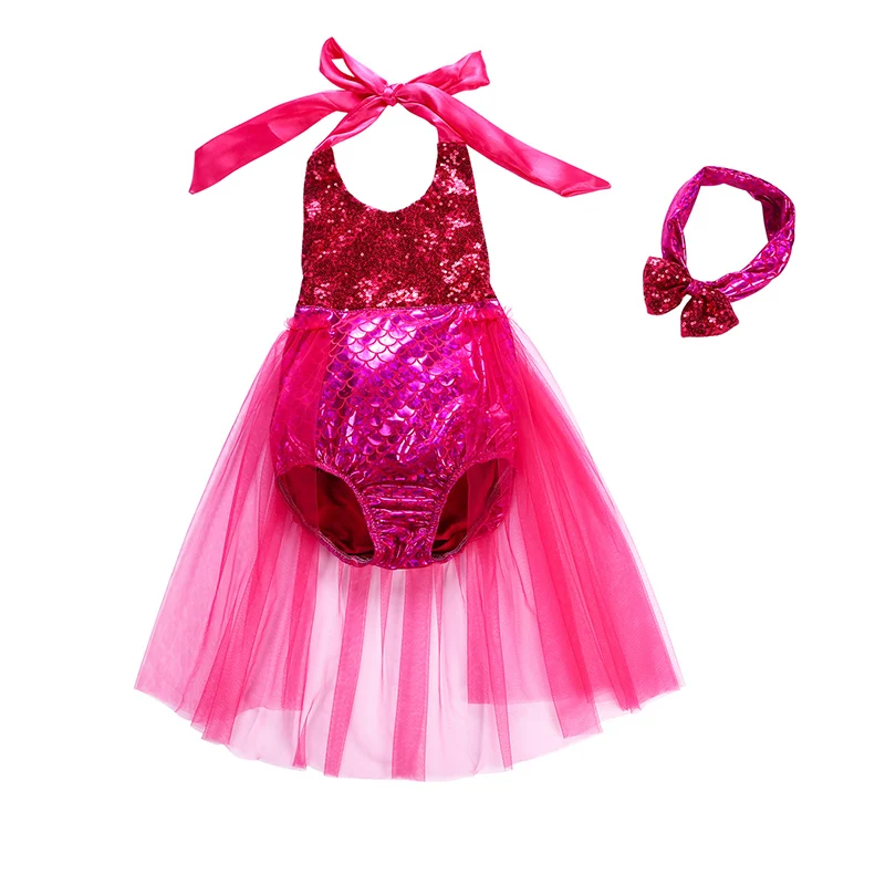 Рождественское платье русалки для девочек; летняя пляжная одежда для детей; Детский карнавальный костюм; вечерние аксессуары на Хэллоуин, карнавал - Цвет: Clothes B