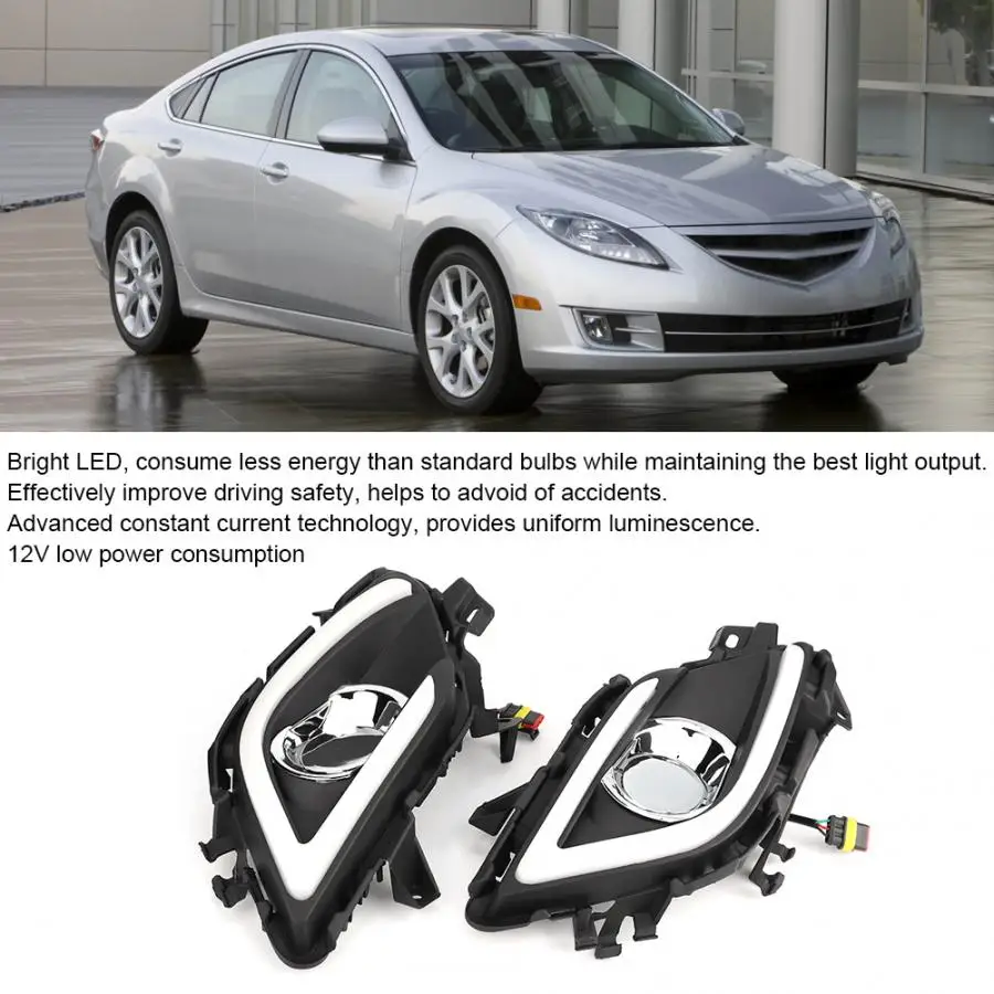 1 пара из 2 цвета Автомобильный светодиодный Габаритные огни комплект 12V DRL Противотуманные фары крышка подходит для Mazda Atenza