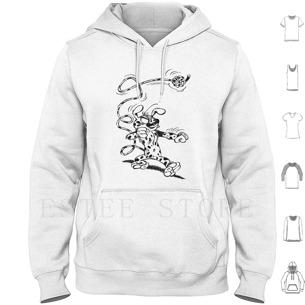 Marsupilami sudaderas de boxeo negro, personaje de cómic amarillo, andre spirou, Bélgica, Francia, Fantasio, revistero|Sudaderas con capucha y sudaderas| - AliExpress