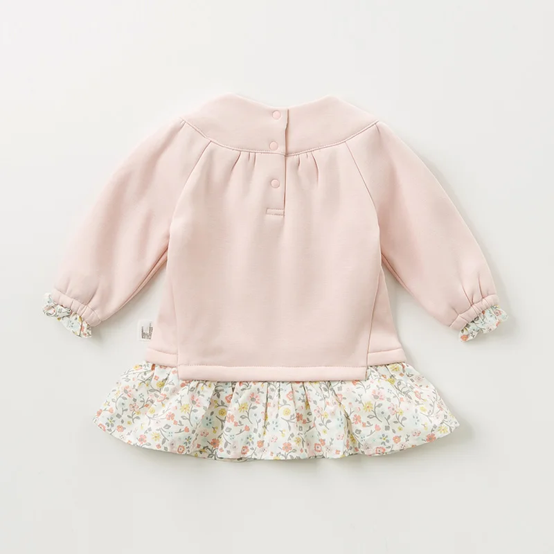 DBQ11699 dave bella/Осенняя Милая футболка с цветочным принтом и бантом для маленьких девочек детские топы с длинными рукавами для девочек, модные детские футболки высокого качества