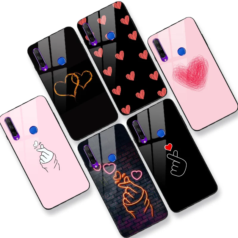 Soft Glossy Phone Case FOR Huawei Honor 9X Premium PRO China Back Cover Lite 9 9A 9C 9S 7A 7C Love Heart Silicone | Мобильные
