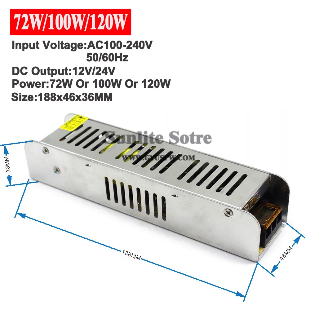 12V 24V 72W 100W 120W