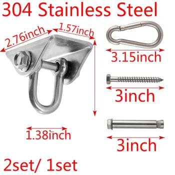 

304 Stainless Steel Hammock Hook Fixed Accessories Indoor Outdoor Swivel Fixed Disk Rotatable Hanging Hardware Kit