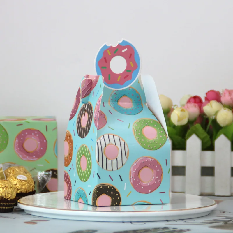 Пончики печенье пищевая коробка с ручкой для свадьбы вечеринки Baby Shower подарок на