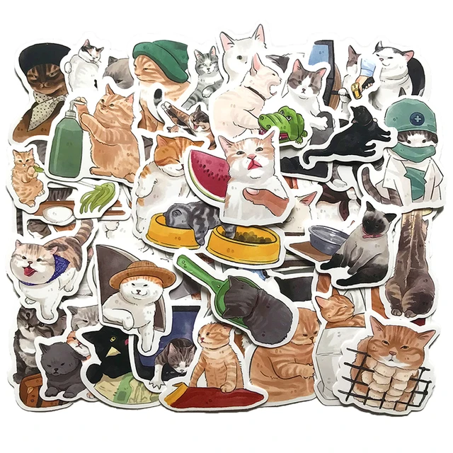 Cute Cat Stickers For Luggage Notebooks Computers And - Temu