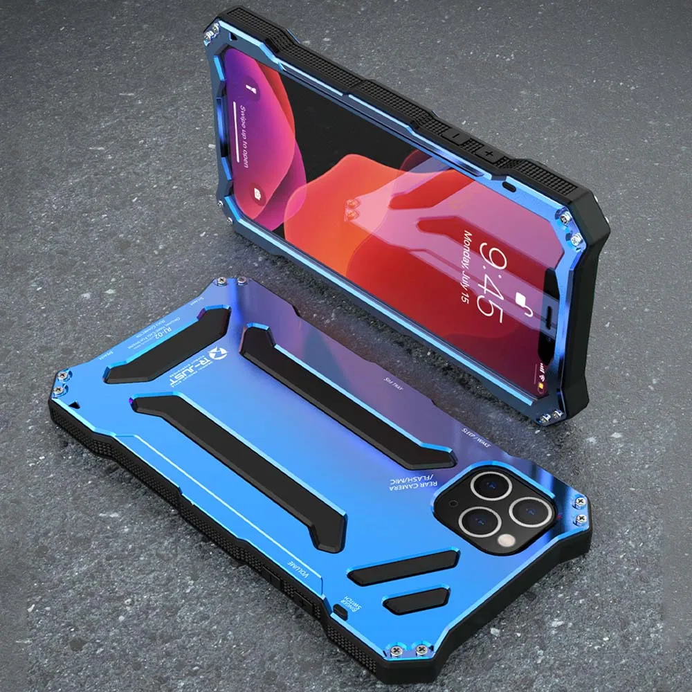 Для iphone 11 pro max чехол Роскошный Алюминиевый сплав сверхмощный противоударный чехол для iphone sr xs max задняя крышка силиконовый металлический чехол
