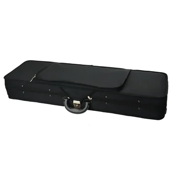 

Black Violin Case Fashion Square Shape Nylon Voilin Bag With thermometer and lock for students /Amateur Voilin players