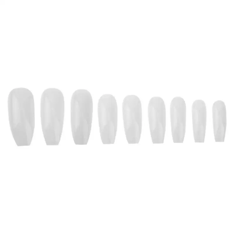 600pcs/Bag Ballerina Coffin Nail Art Tips PVC Transparent Multiple Specifications DIY Manicure False Fake Fingernails - Цвет: Beige