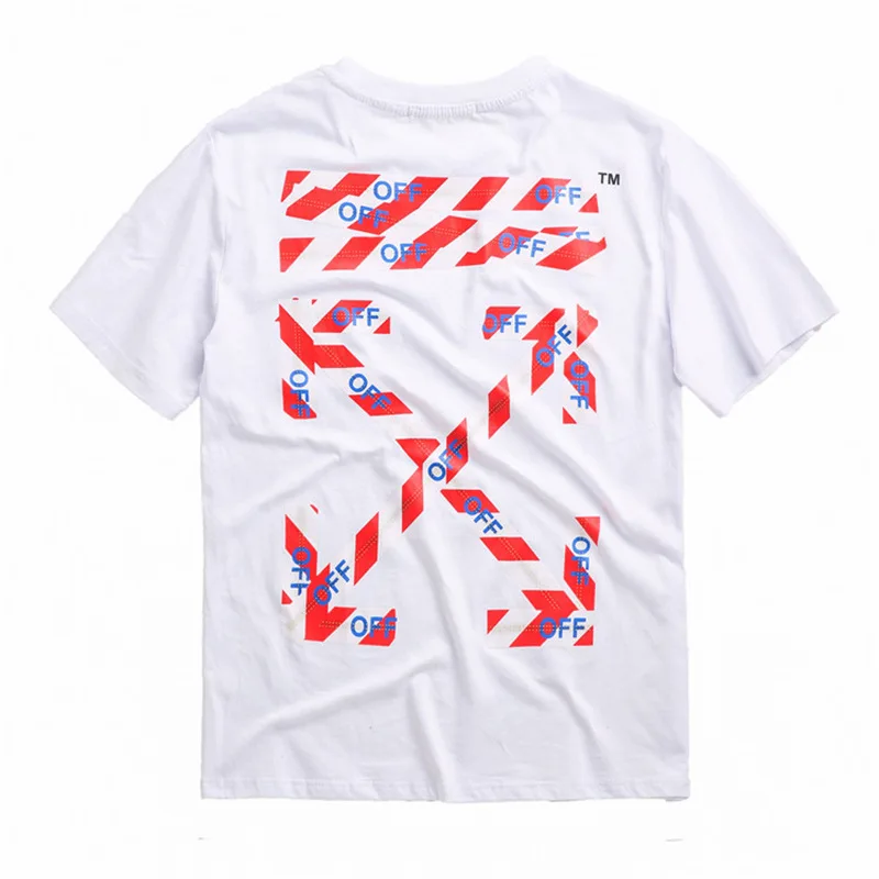 OFF-WHITE OW красная двойная стрела кордон ограниченная парная футболка с короткими рукавами