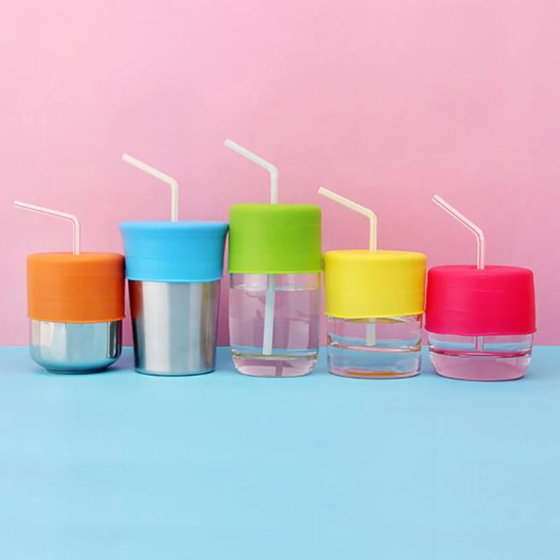 

Candy Color Silicone Lid Cup Cover Leakproof Glass Lids For Children Kids Stretchable Proof Leak Silicone Straw Cup Covers