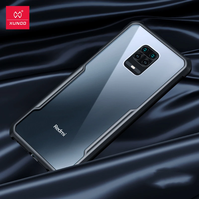 

Shockproof Case For Xiaomi Redmi Note 9S 9 Pro Max Case Transparent Protective Case Mobile Shell Soft Back Cover Black Xundd