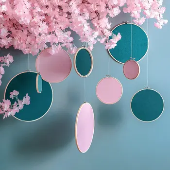 

Jewelry Storage Disk Handmade DIY Simple Style Embroidery Cloth Bamboo Circle Material Earrings Necklace Bracelet Storage Disk