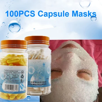 

1Bottle = 100PCS Ice Cooling Capsule Mask Powder Collagen Protein Peptides Rejuvenation Shrink Pore Whitening Facial Mask