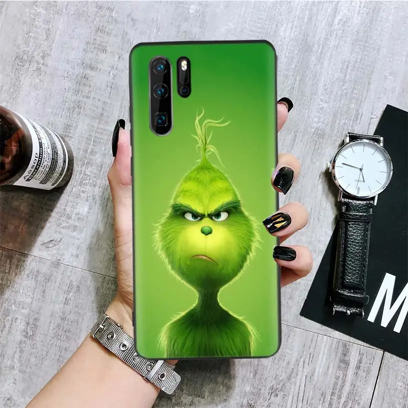 Зеленый Grinch Рождественский черный чехол для телефона huawei mate 30 20 10 P30 P20 P10 Pro Lite P Smart Z роскошный Coque Shell - Цвет: BA052-2