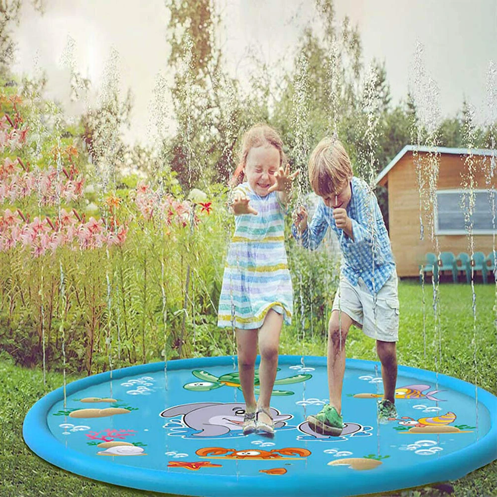 

Inflatable Spray Water Cushion Summer Kids Play Water Mat Lawn Games Pad Sprinkler Play Toys Mat -Outdoor Spray Pad Kids Toys
