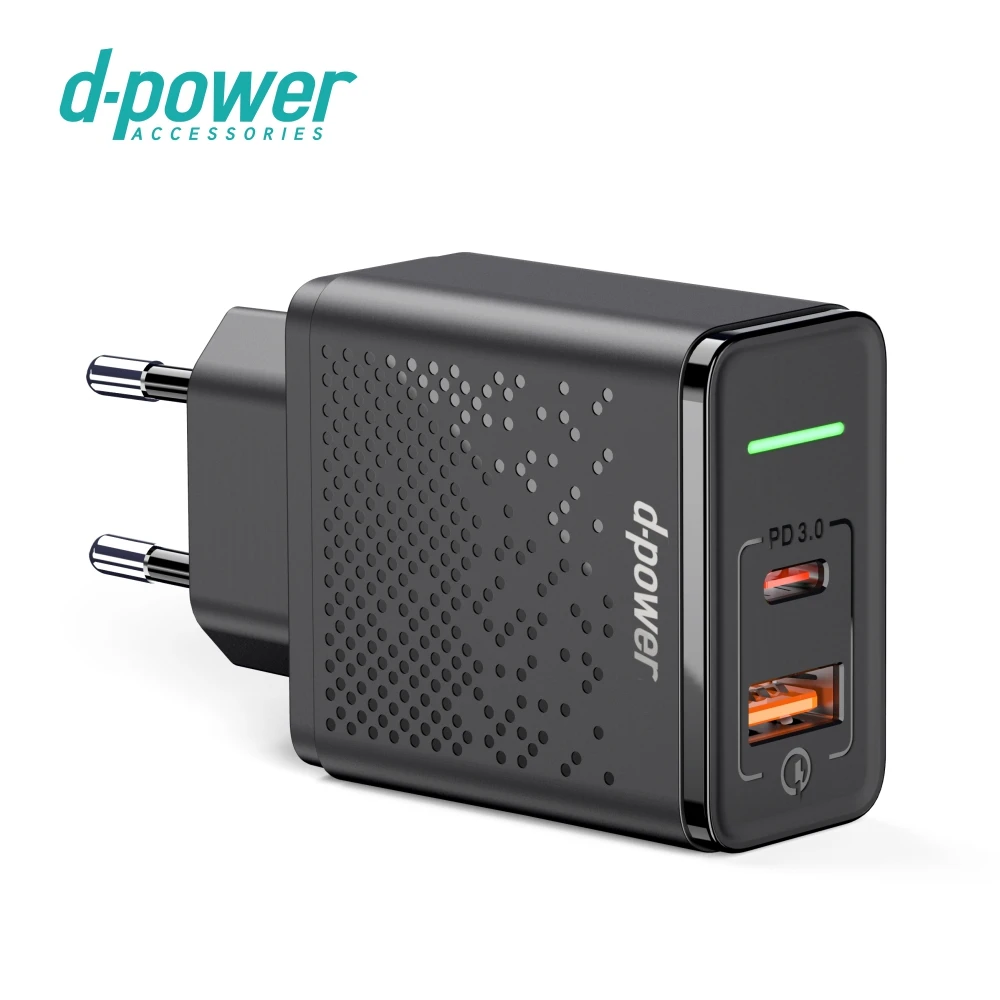 Быстрое зарядное устройство Dpower 18 Вт USB PD20W Quick Charge 3 0 Type C адаптер для телефона