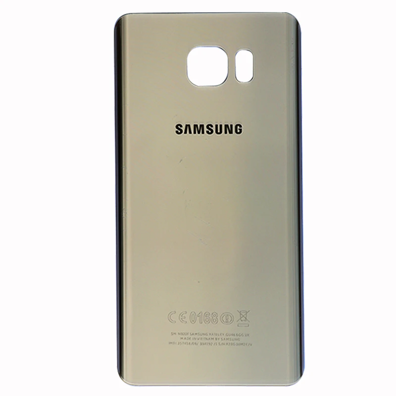 Note 5 крышка батареи для samsung Galaxy Note 5 N920 N920F N920A задняя крышка с объективом камеры задняя дверь стекло Корпус чехол - Цвет: Glod no Camera