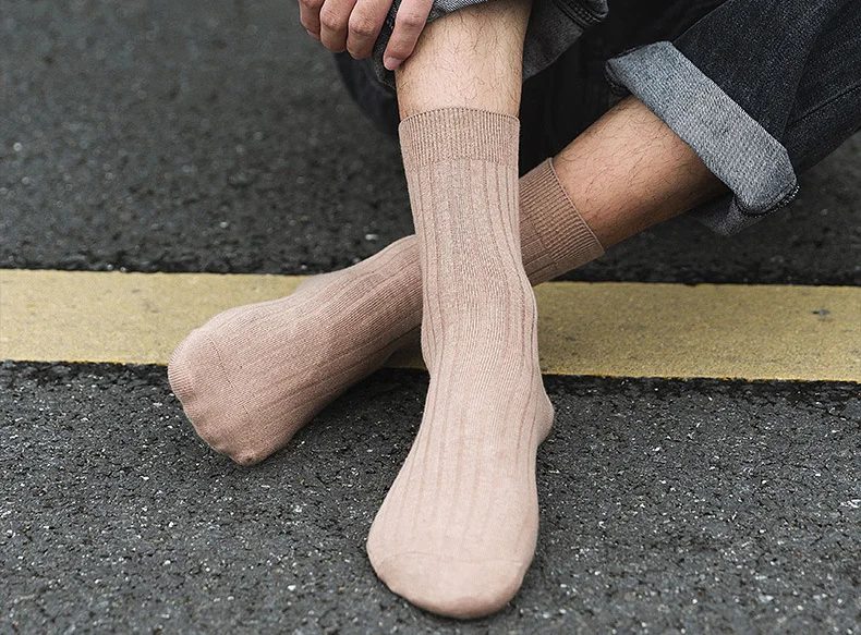 VERIDICAL Combed cotton party dress crew Socks solid Candy color business striped breathable happy weed socks sokken brand