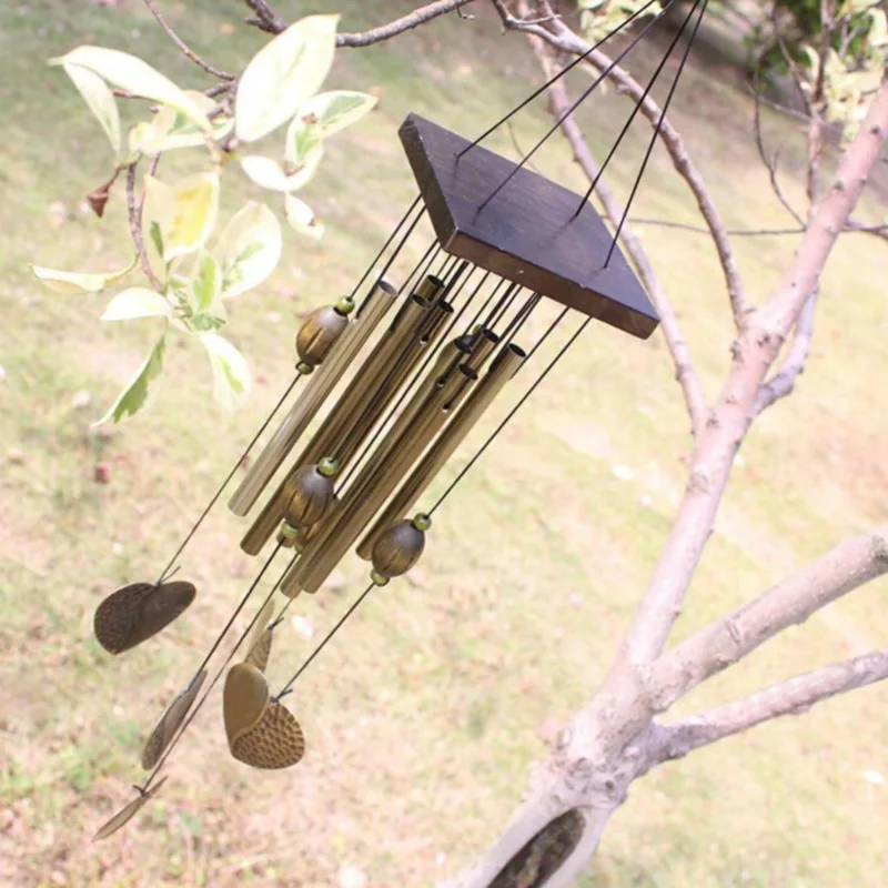 Твердое дерево металл 8 трубок в форме сердца садовый декор ветряные колокольчики высокое качество