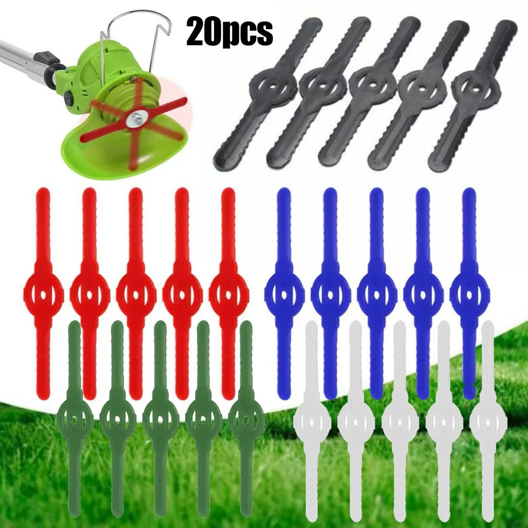 Grass Trimmer Strimmer Trimmer Parts Grass Trimmer Accessory Trimming Blade 20PCS Plastic Cutter Blades For Electric Cordless Grass Trimmer Strimmer Tools Replacement For Cutting Head Blade Of Lawn Mower